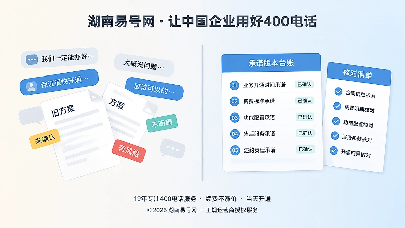 400电话申请中口头承诺与统一台账对比插画
