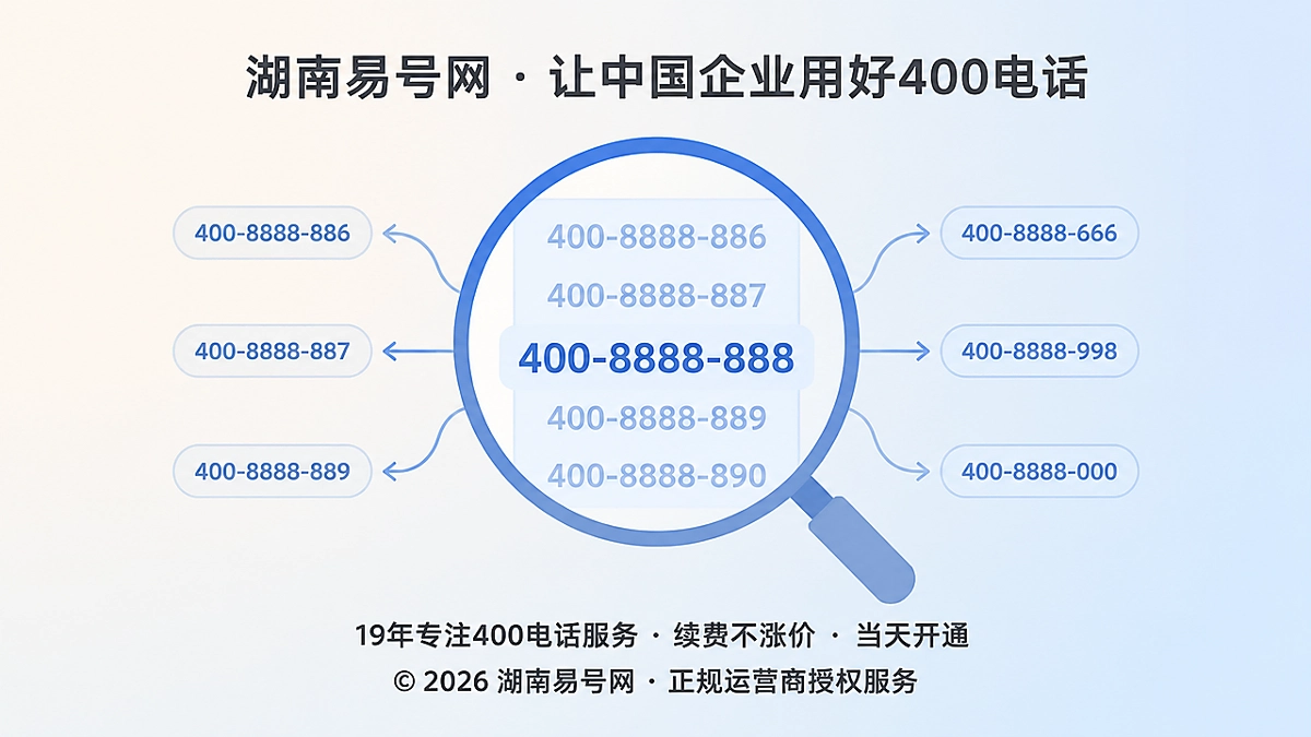 2026年400电话选号指南：先审查易错邻号再确定品牌主号